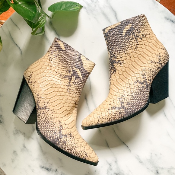 Jeffrey Campbell Shoes - Jeffrey Campbell Snake print pointed toe booties